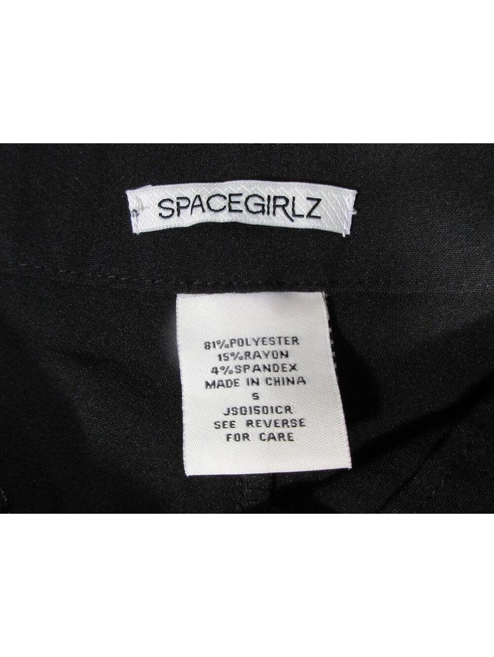 Spacegirlz Womens Straight Trouser Pants High Waist Pockets Size 5 Black - Picture 4 of 6